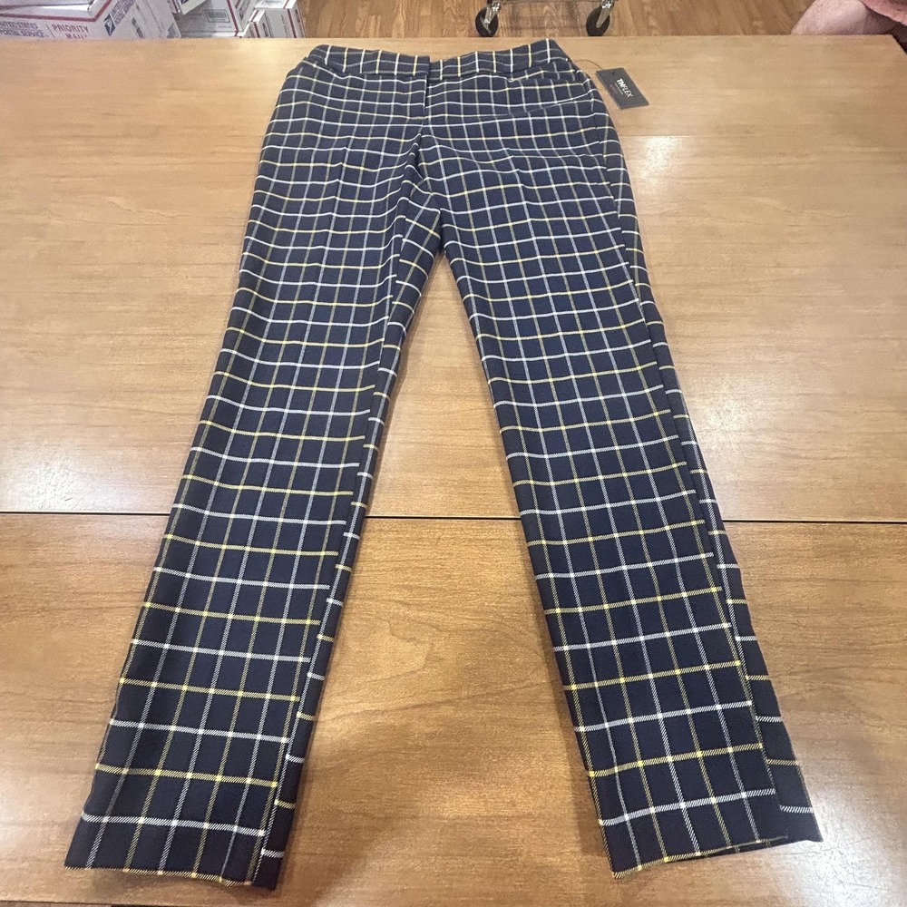 Tommy‎ Hilfiger Pants Womens 2 Blue Plaid Twill Slim Ankle Stretch Pockets NWT